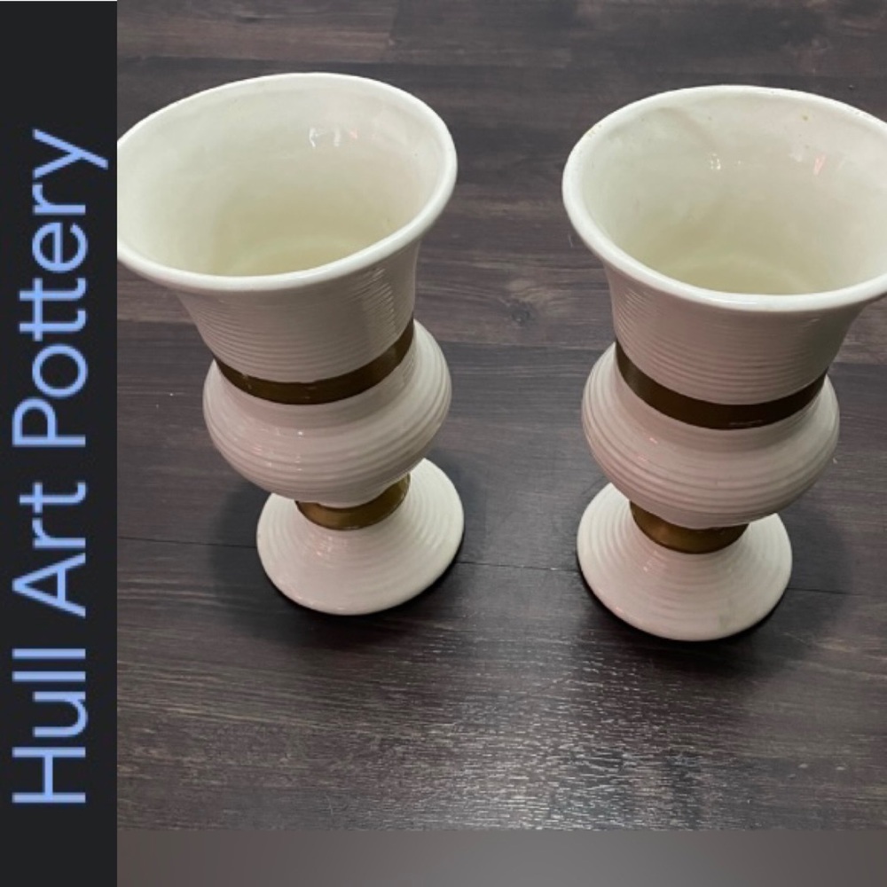 Pair Mid Century Modern Hull Vases
